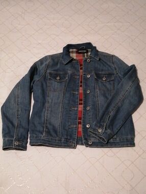 Parasuco Blue Denim Jacket with Red Plaid Lining